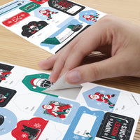 Hockey Santa To and From Stickers - 12 Sheets