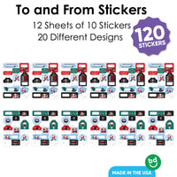 Hockey Santa To and From Stickers - 12 Sheets