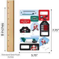 Hockey Santa To and From Stickers - 12 Sheets