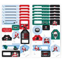 Hockey Santa To and From Stickers - 12 Sheets