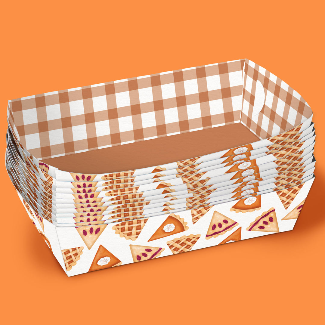Holiday Pie Paper Food Trays - 12 Ct