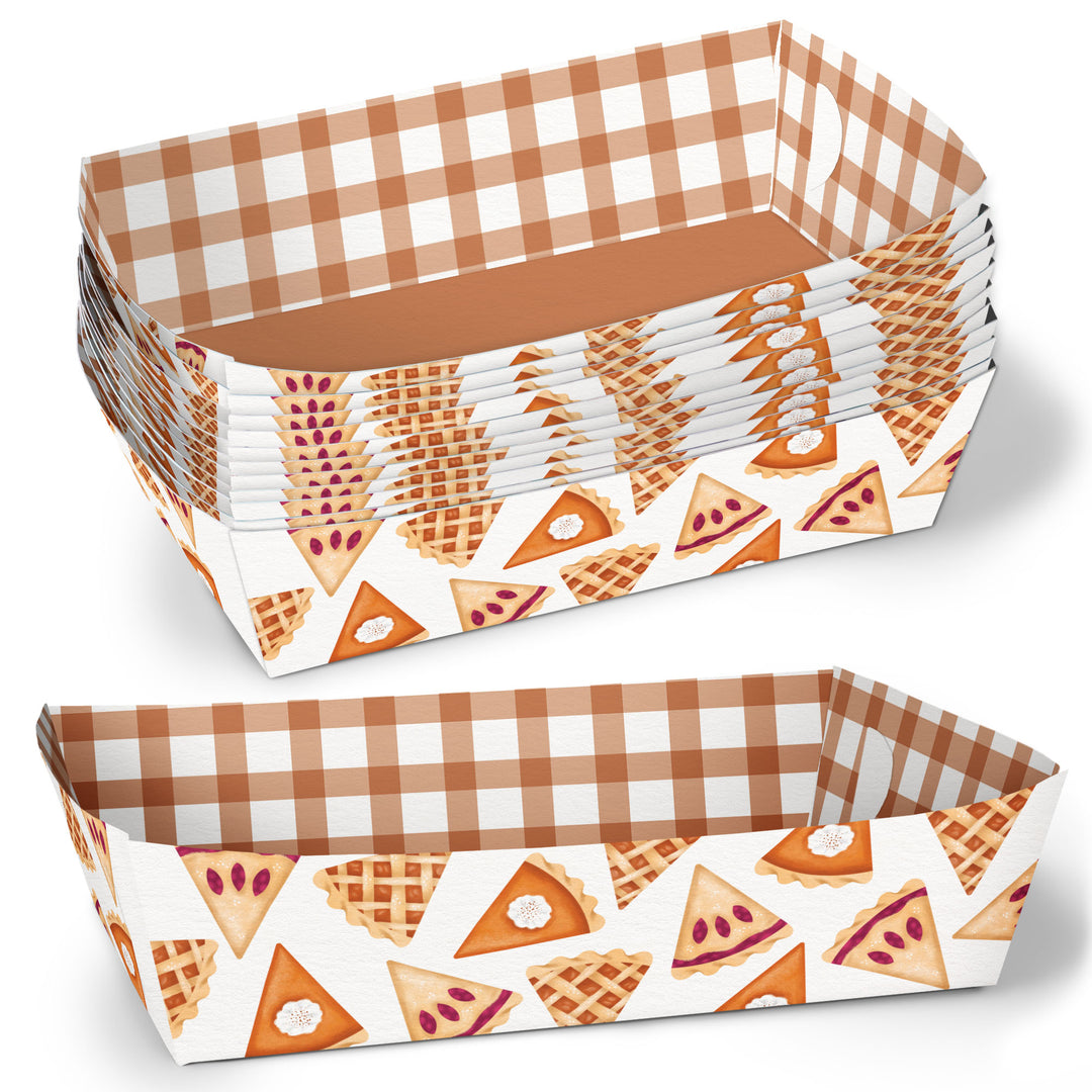 Holiday Pie Paper Food Trays - 12 Ct
