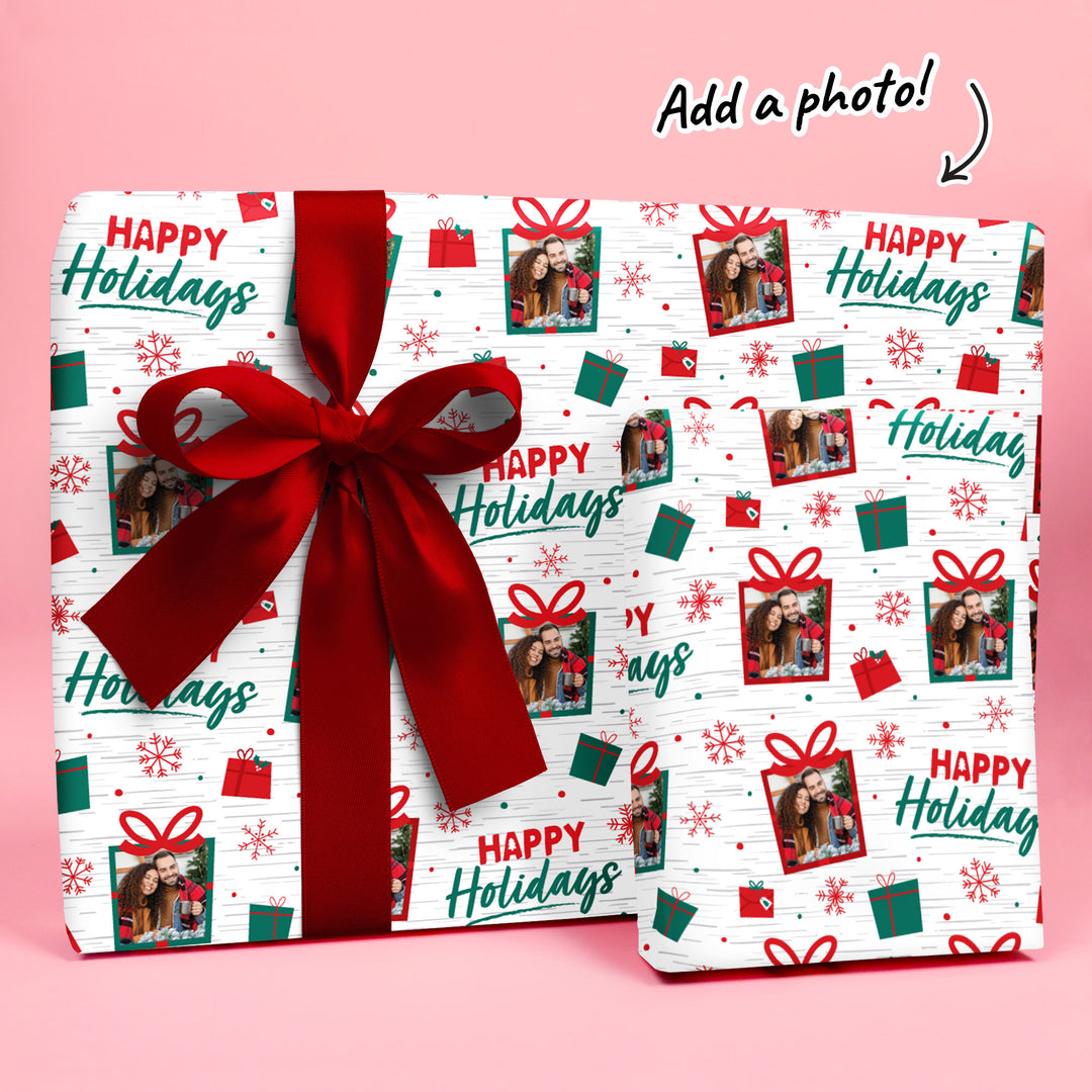 Custom Photo Wrapping Paper - Holiday Thank You