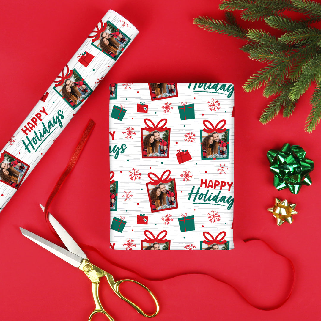 Custom Photo Wrapping Paper - Holiday Thank You