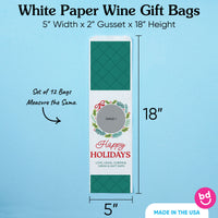 Custom Photo Wine Bags - Holiday Wreath