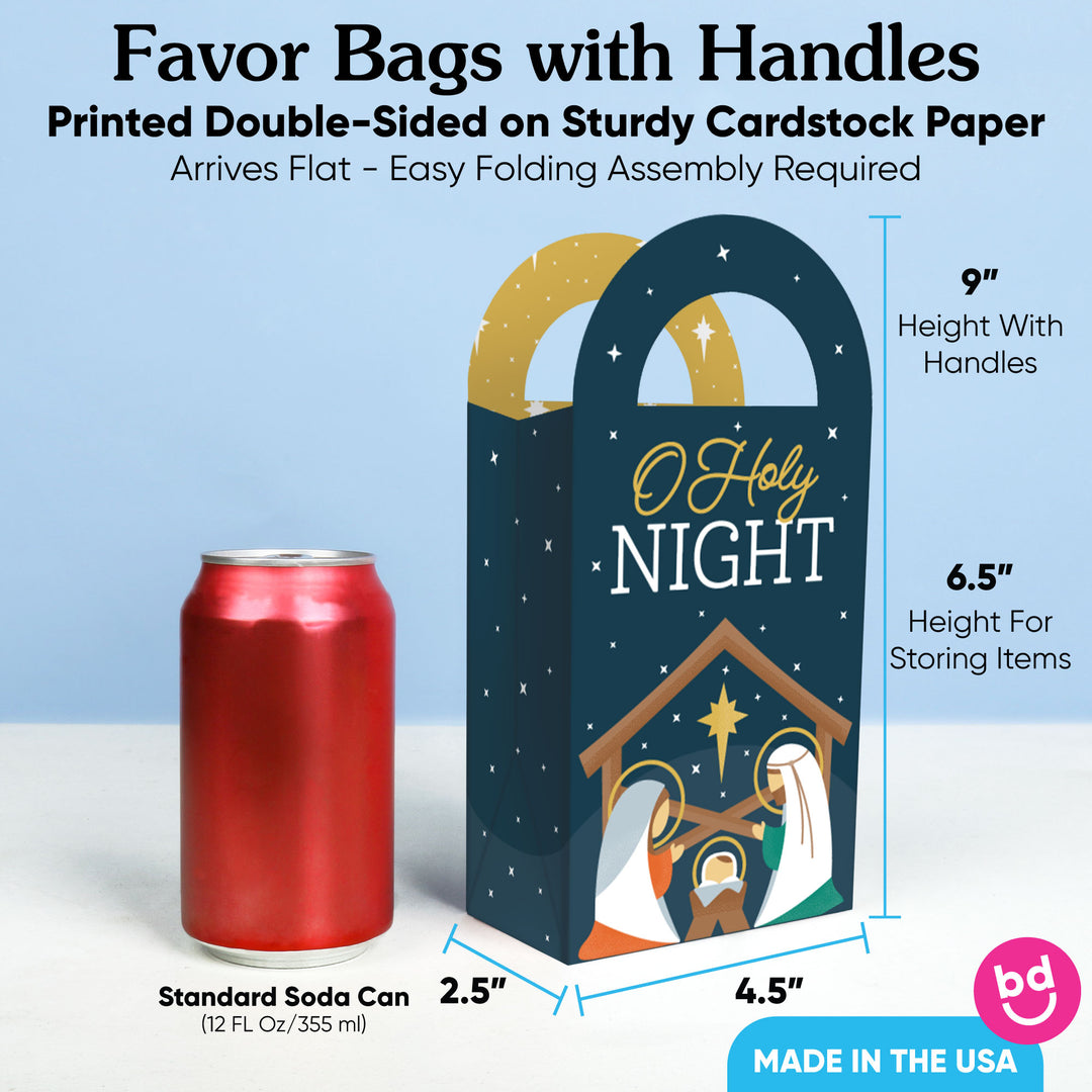 Holy Nativity Paper Favor Bags - 12 Ct