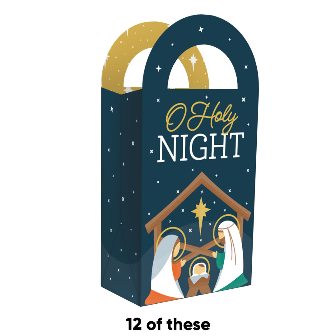Holy Nativity Paper Favor Bags - 12 Ct