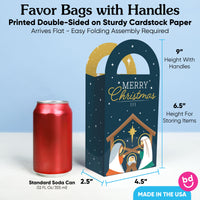 Custom Text Holy Nativity Paper Favor Bags - 12 Ct
