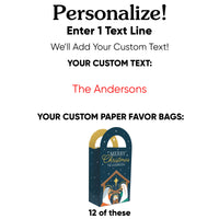 Custom Text Holy Nativity Paper Favor Bags - 12 Ct