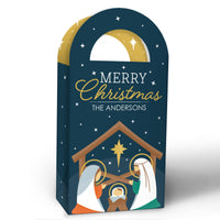 Custom Text Holy Nativity Paper Favor Bags - 12 Ct