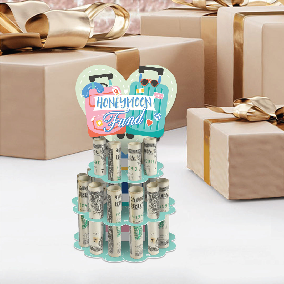 Honeymoon Fund - DIY Wedding or Engagement Party Money Holder Gift - Cash Cake