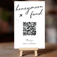 Personalized Photo Honeymoon Fund QR Code Wedding Sign