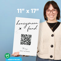Personalized Photo Honeymoon Fund QR Code Wedding Sign