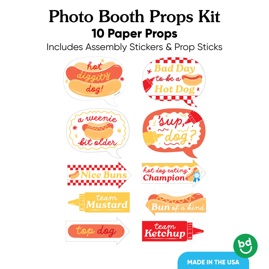 10 piece photo booth props set with sticks