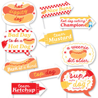 hot dog photo booth props set funny birthday party signs
