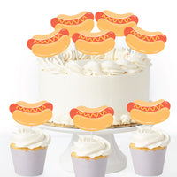 hot dog treat picks cupcake toppers party supplies