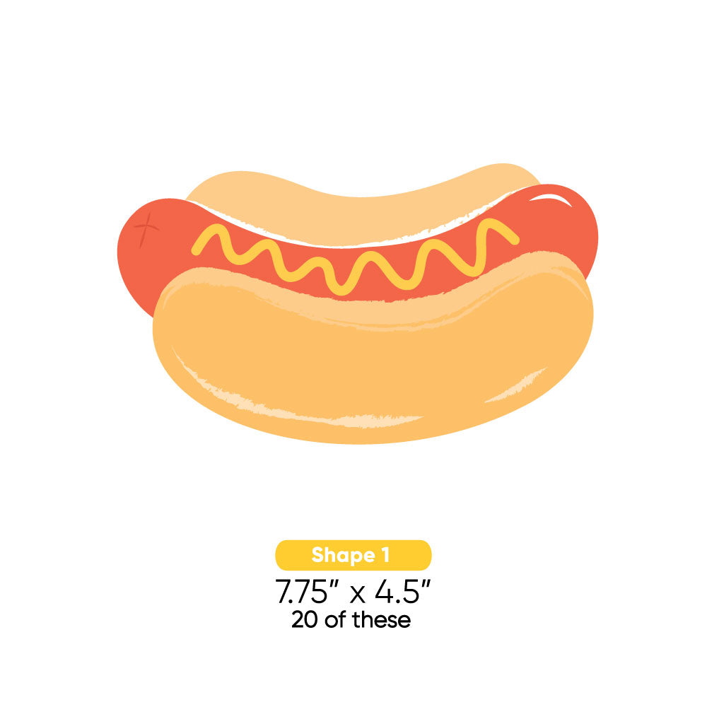 Illustration of a hot dog with mustard on a white background