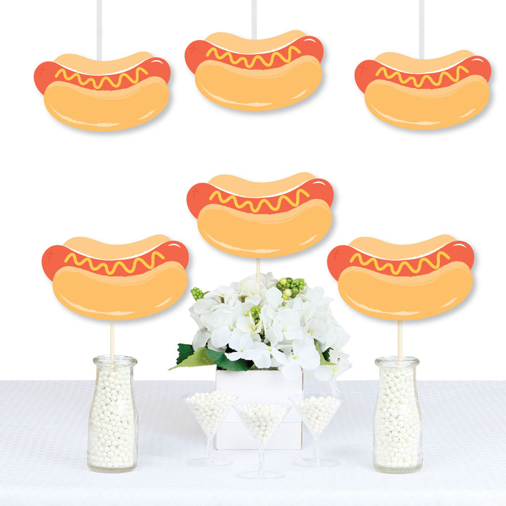 hot dog party cutouts large decoration set