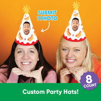 guests wearing custom hats at BBQ birthday party