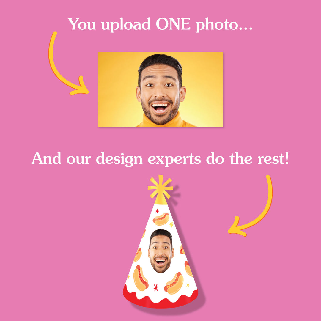 custom hot dog cone hats with face design party hats