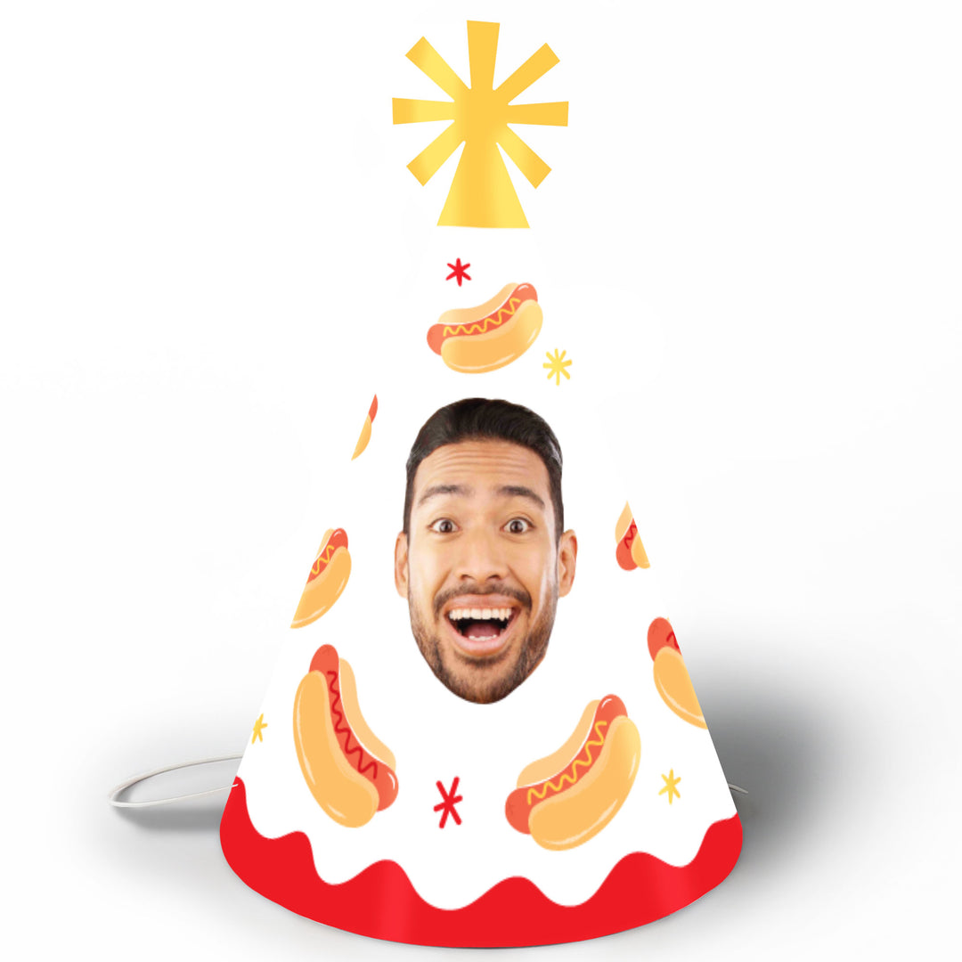 custom hot dog cone hats with face design party hats