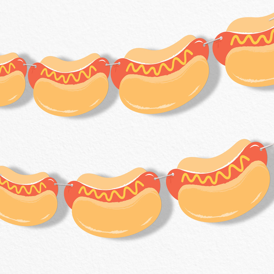 hot dog garland banner party decoration