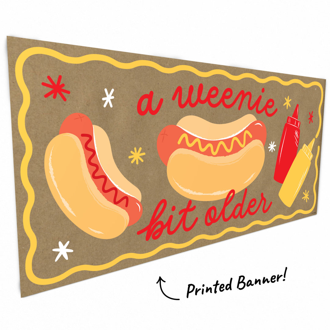 hot dog banner design close-up mustard detail