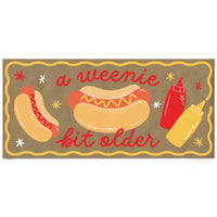 a weenie bit older kraft banner hot dog party decoration