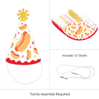 party hat detail elastic strap and cardstock