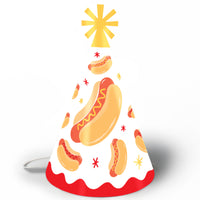 hot dog cone party hats birthday BBQ theme
