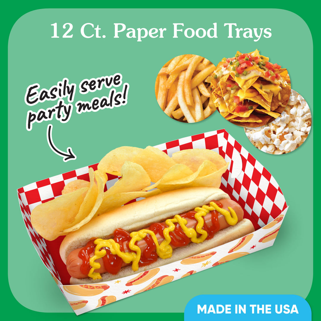 hot dog tray design close-up red check interior