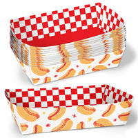 hot dog paper food trays checkered party serving trays