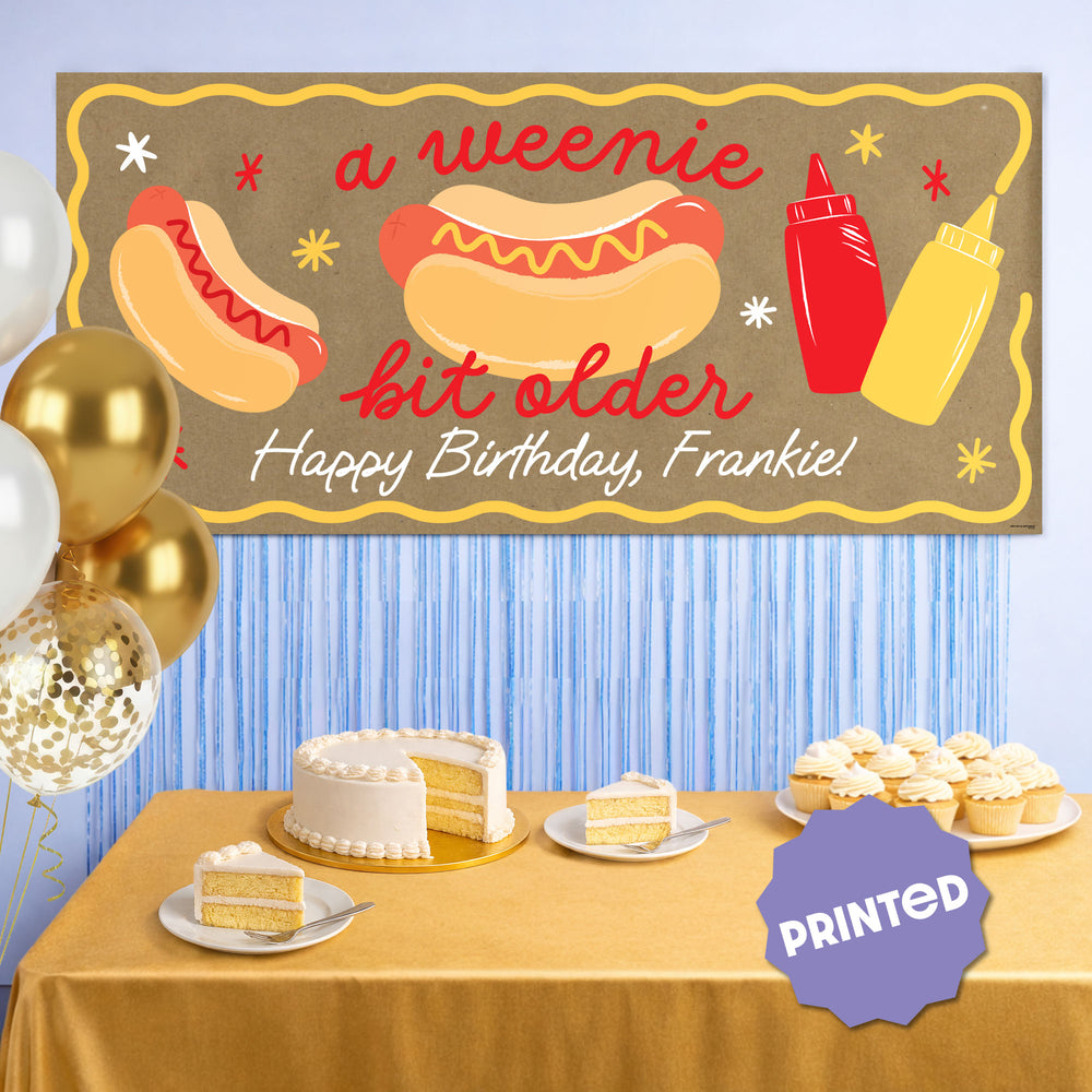Custom Text Hot Dog Kraft Banner