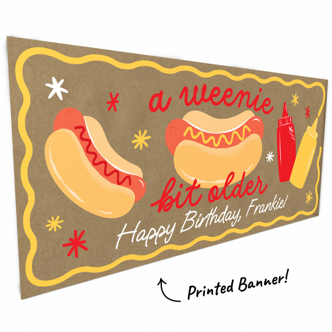 hot dog banner design close-up playful lettering