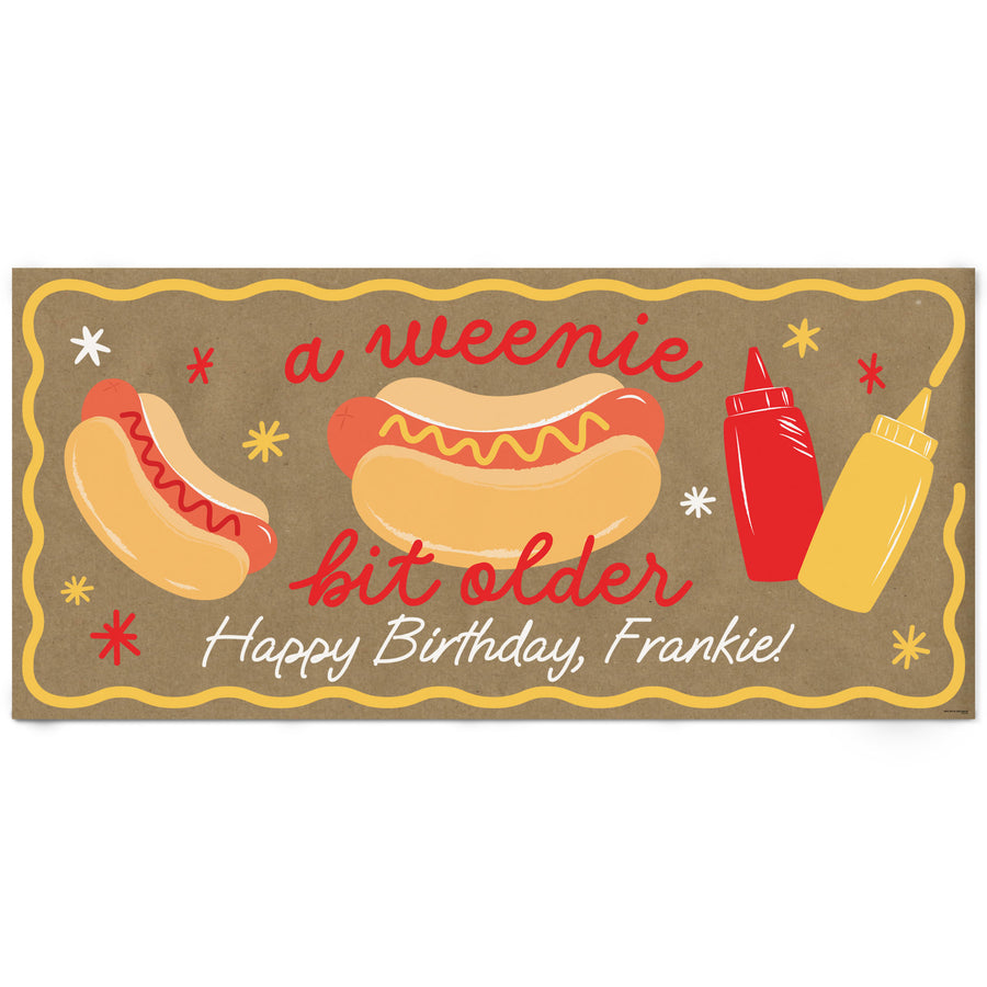 custom a weenie bit older kraft banner personalized text