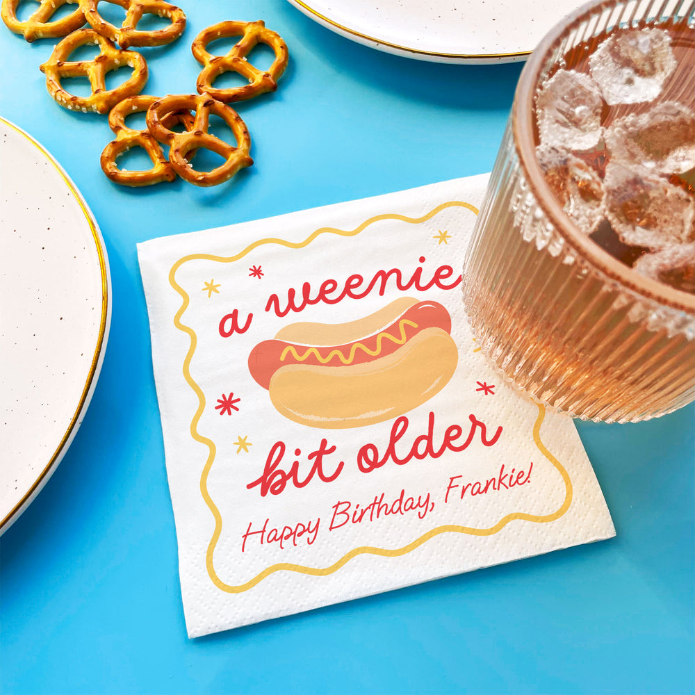 Custom Text Napkins - Hot Dog