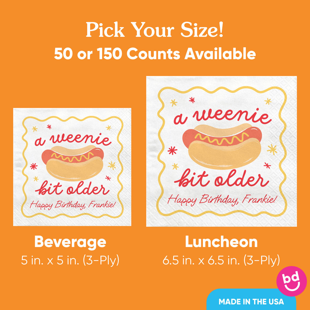 stack of personalized napkins quantity display