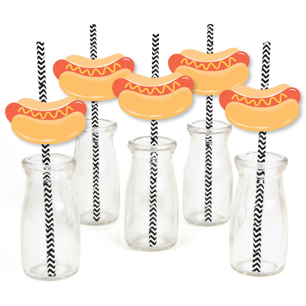 hot dog straw decorations drink accessories party supplies