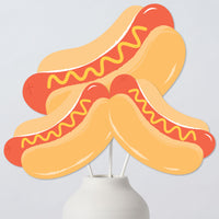 hot dog table toppers centerpiece sticks party decor