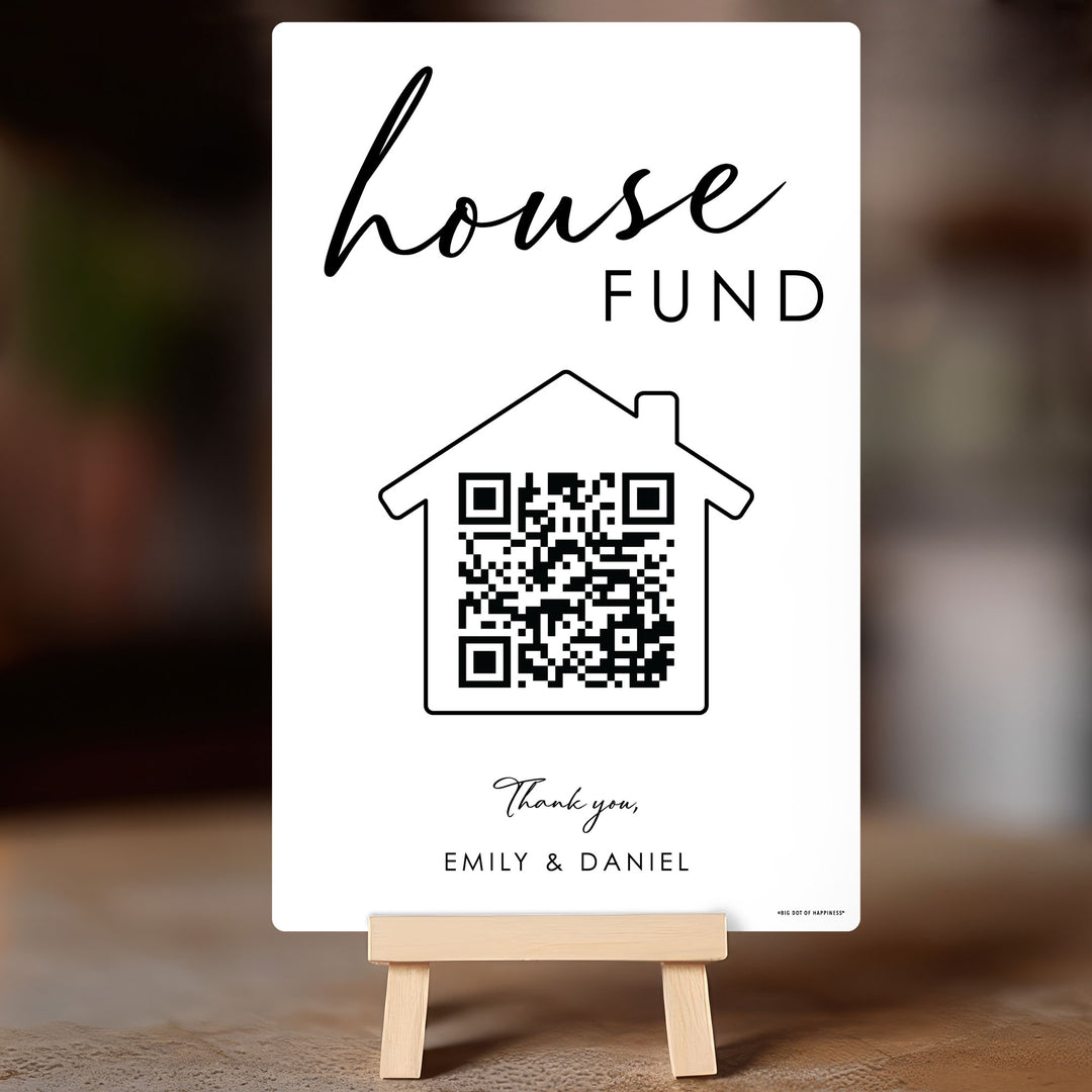 Personalized Photo House Fund QR Code Wedding Sign