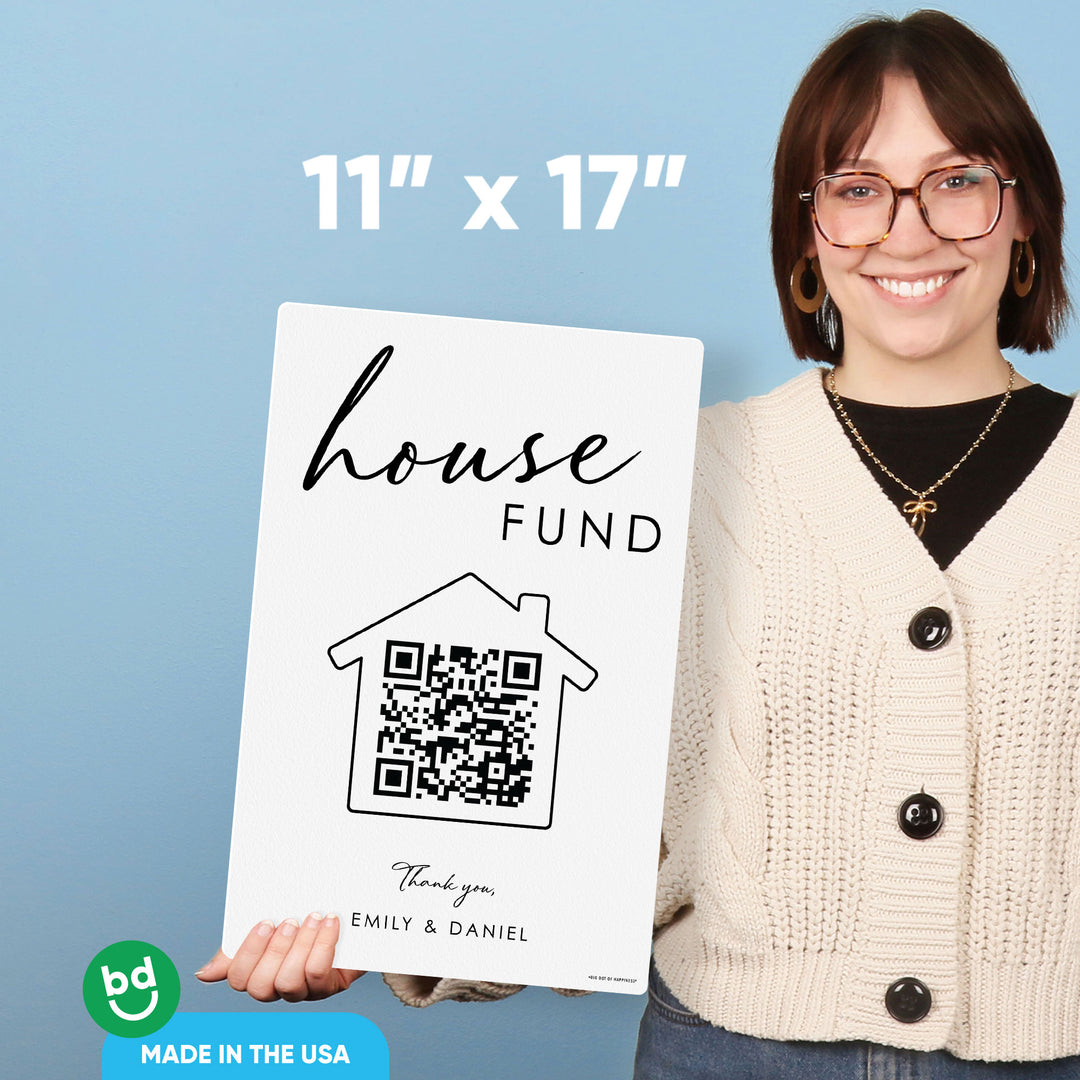 Personalized Photo House Fund QR Code Wedding Sign