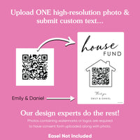 Personalized Photo House Fund QR Code Wedding Sign