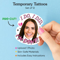 Custom Face Divorce Temporary Tattoos - 12 Ct