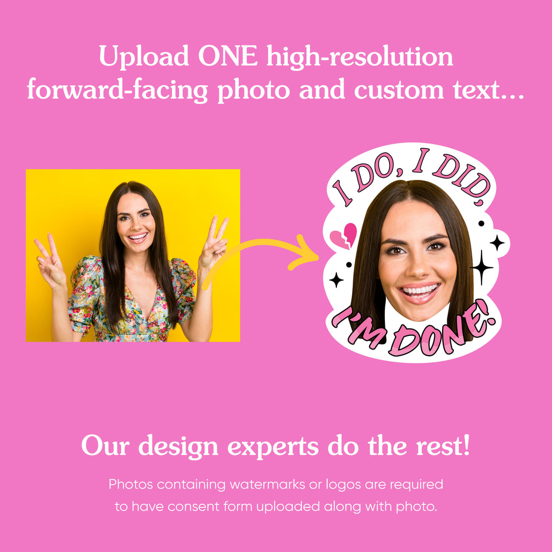 Custom Face Divorce Temporary Tattoos - 12 Ct
