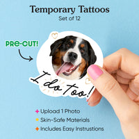 Custom I Do Too Wedding Temporary Tattoos - 12 Ct