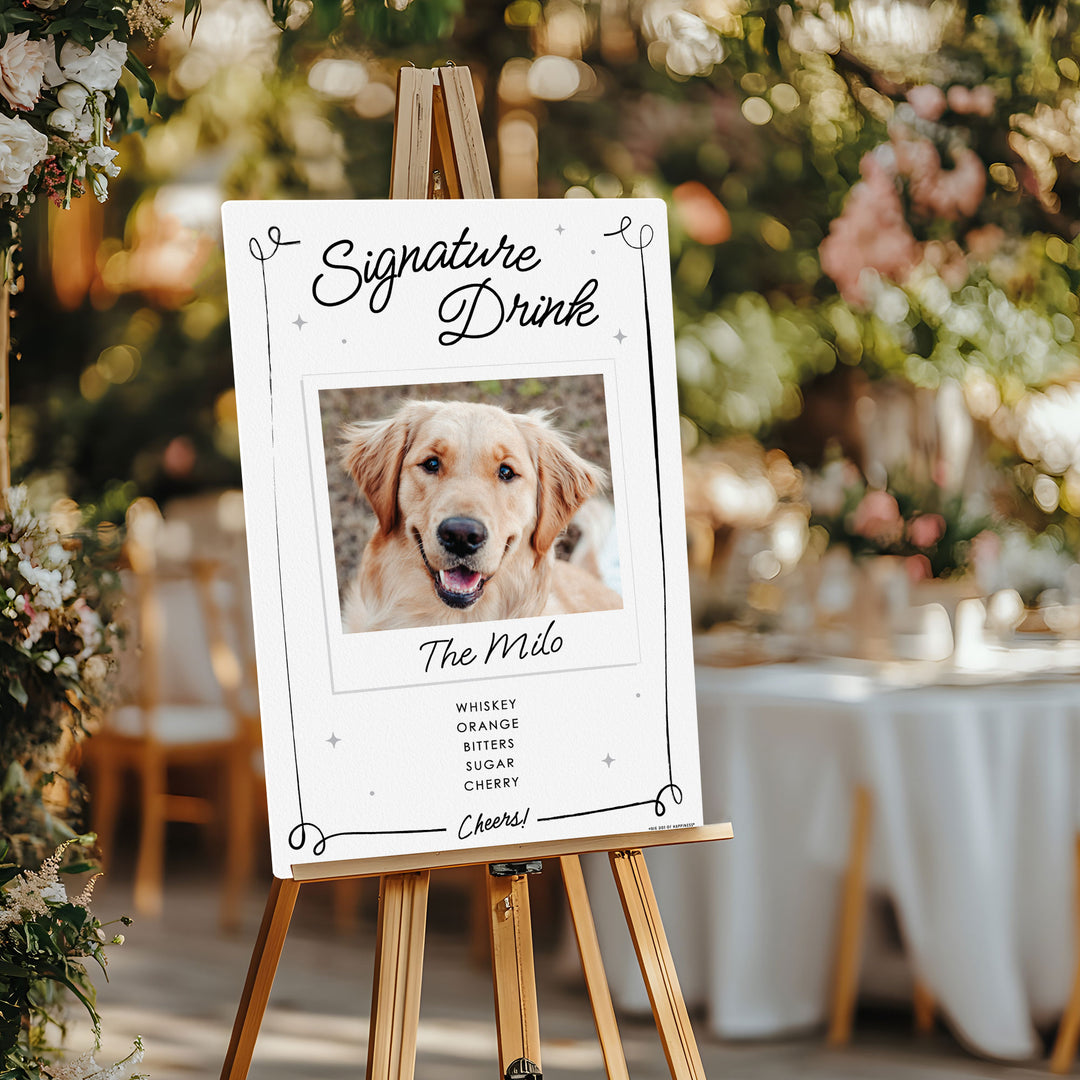 Personalized Photo Signature Drink Wedding Sign (Select Your Size)