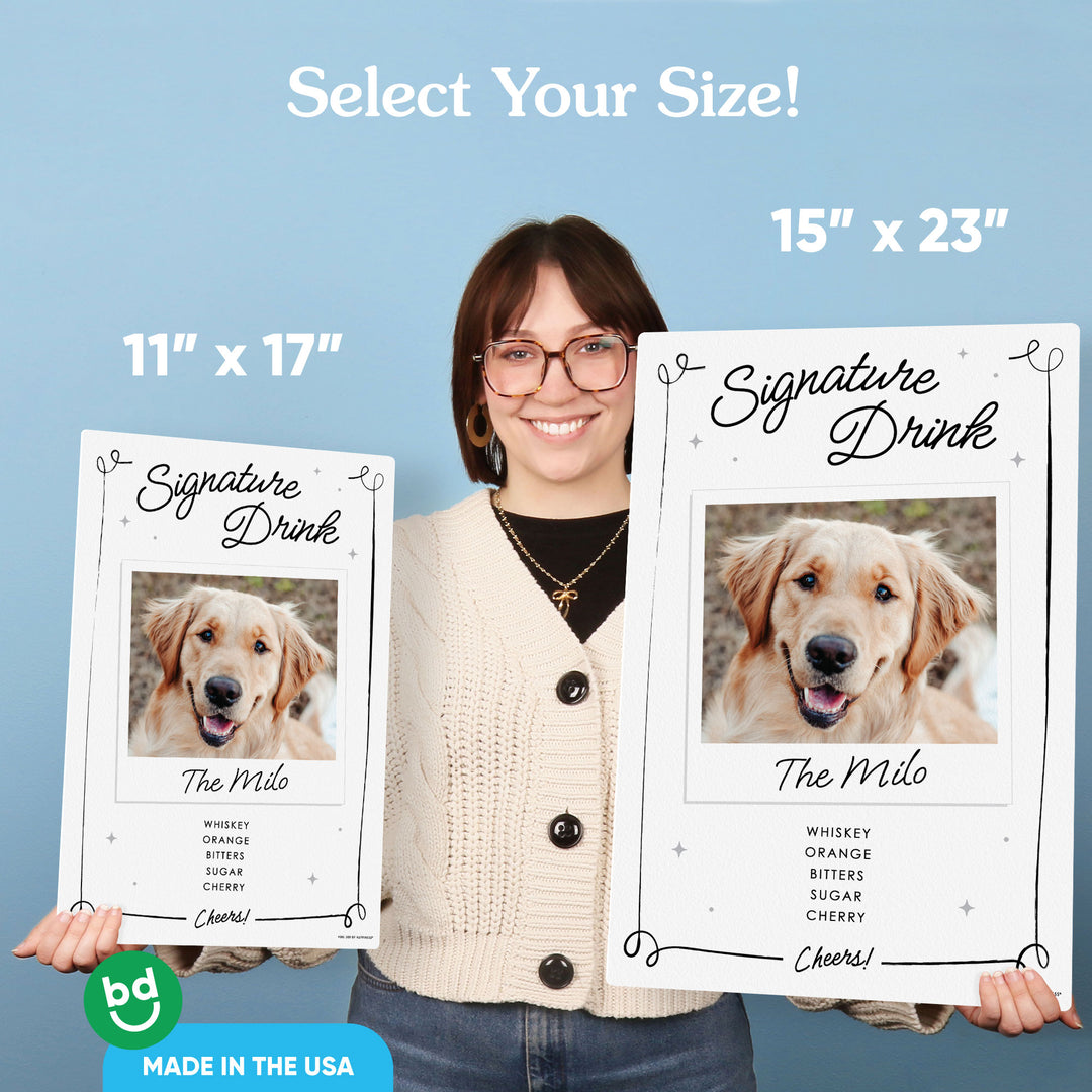 Personalized Photo Signature Drink Wedding Sign (Select Your Size)