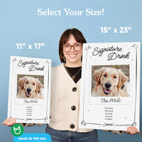 Personalized Photo Signature Drink Wedding Sign (Select Your Size)