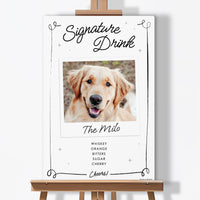 Personalized Photo Signature Drink Wedding Sign (Select Your Size)