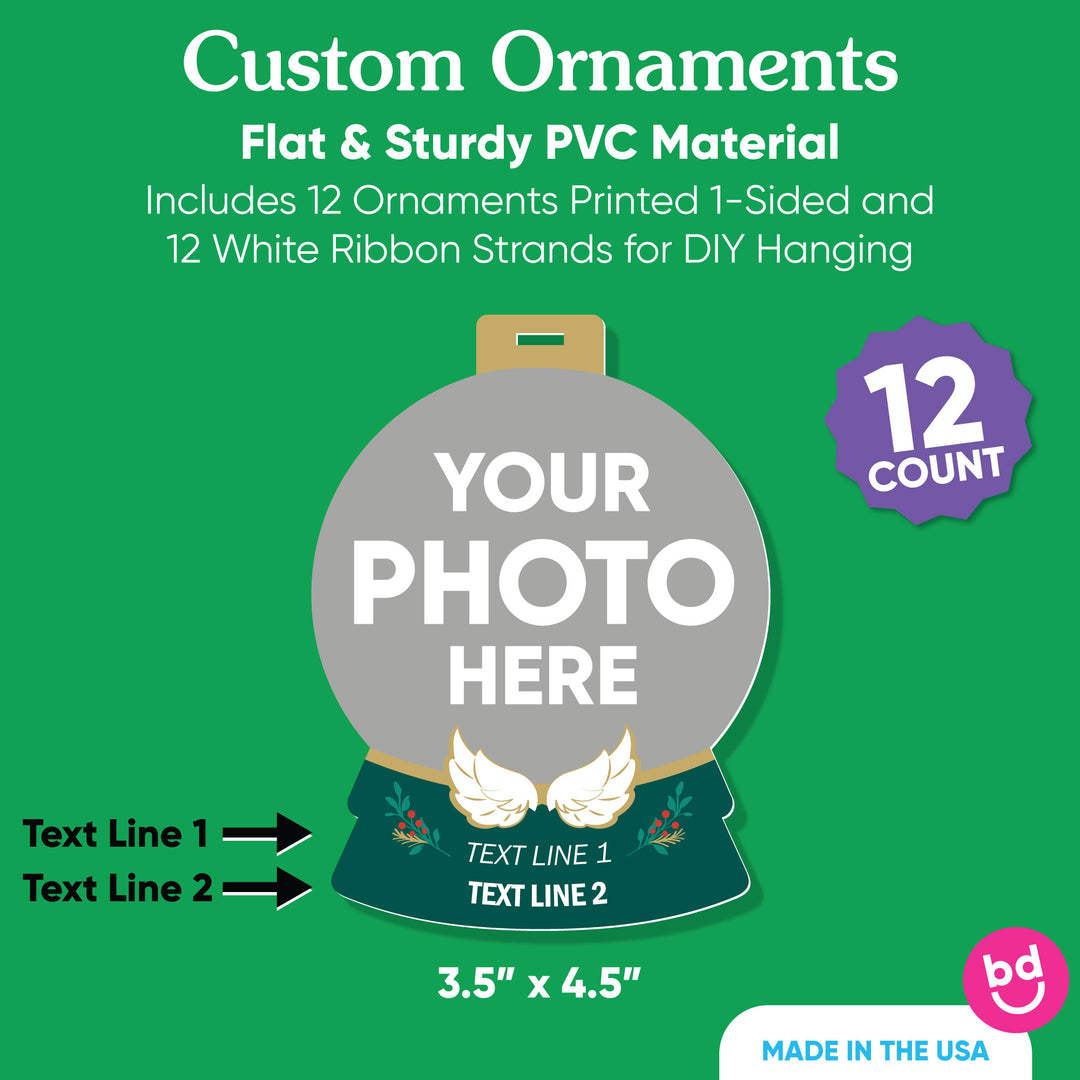 Custom Photo In Loving Memory Tree Ornaments - 12 Ct